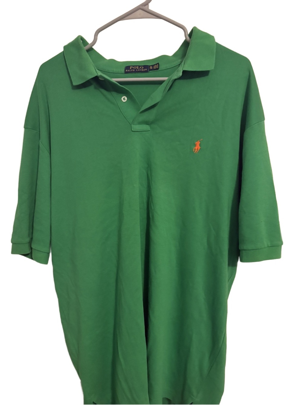 Ralph Lauren Green Polo with Orange Pony Logo